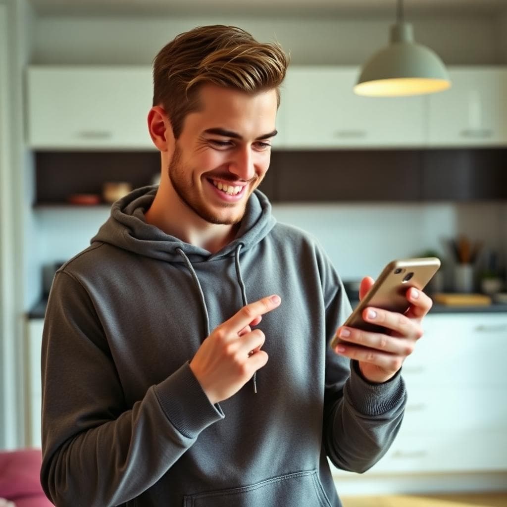 Researcher am Telefon